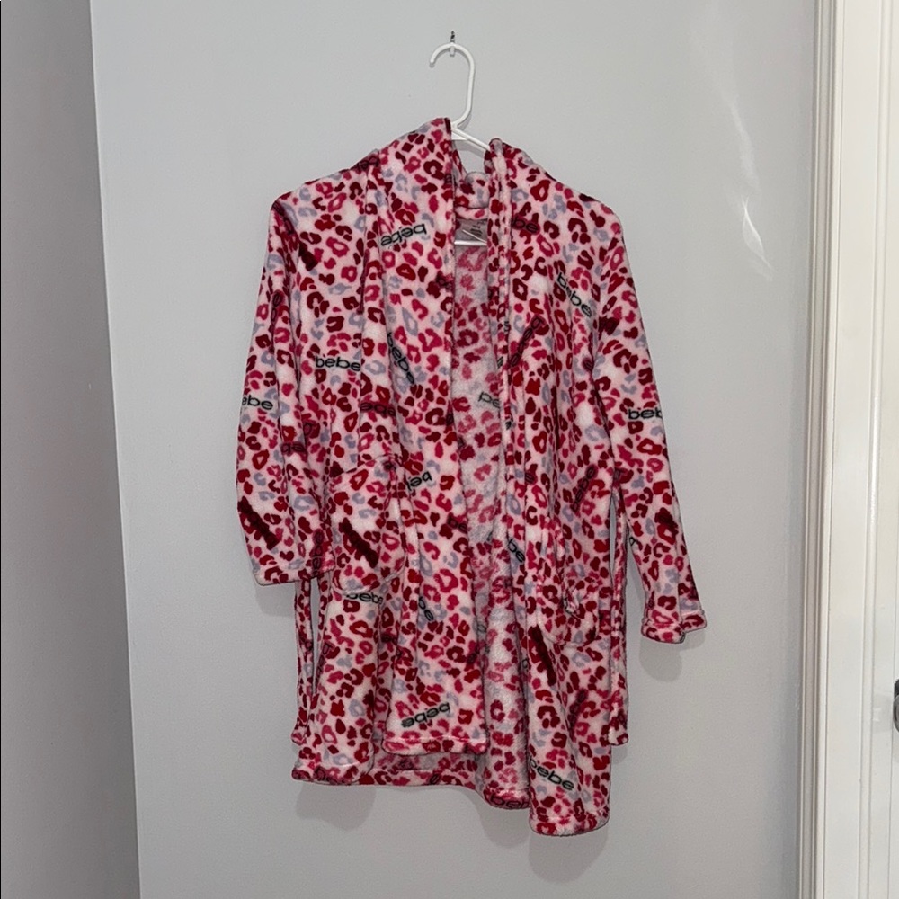 Bebe Red, white and pink cheetah robe